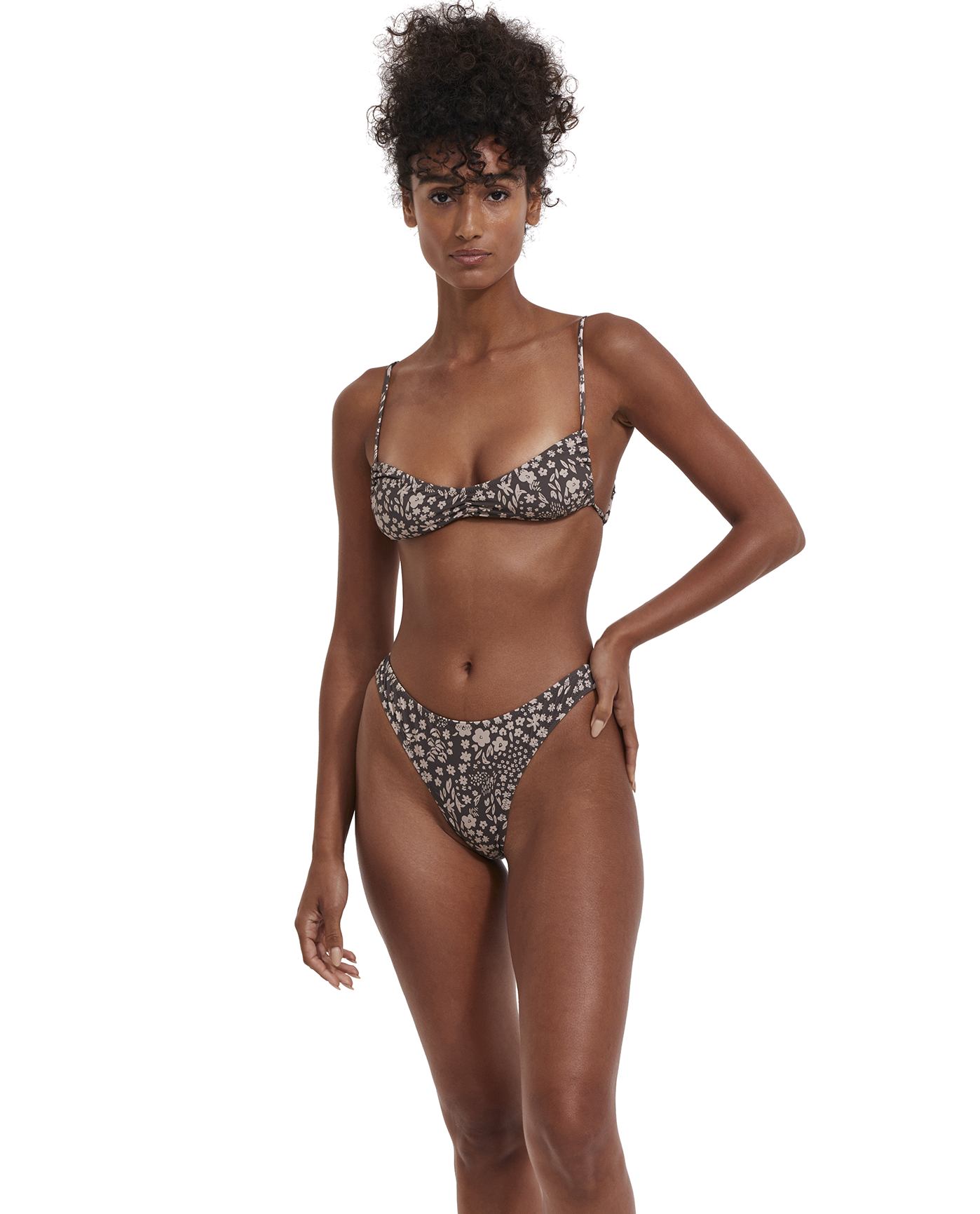 Bella Flora V Neck Bralette Bikini Top