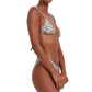 Side View Of Flirtt Field Of Dreams Triangle Bikini Top | Flirtt Field of Dreams Multi Dusk Green
