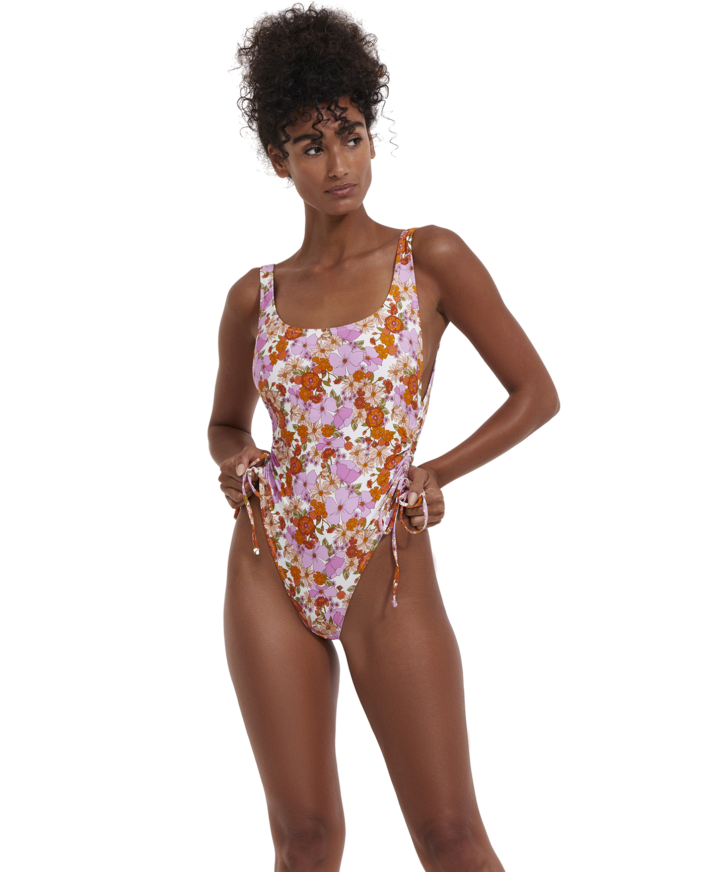 Vintage Florals Scoop Neck Adjustable One Piece