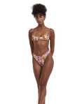 Vintage Florals V Neck Bralette Bikini Top