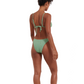 Back View Of Flirtt Spring Days Textured Triangle Bikini Top | Flirtt Spring Days Dusk Green
