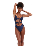 Satin Touch Triangle Cut Out One Piece