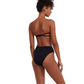 Back View Of Flirtt Solid Underwire Back Strap Bikini Top | Flirtt Solid Black