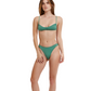 Front View Of Flirtt Solid V Neck Bikini Top | Flirtt Solid Green