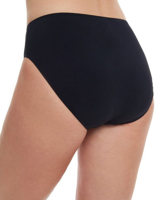 Back View Of Gottex Essentials High Leg High Waist Brief | Gottex Black