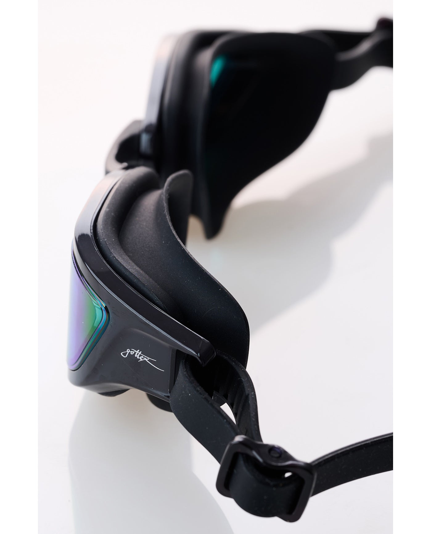 Black Reflective Swim Goggles-Black