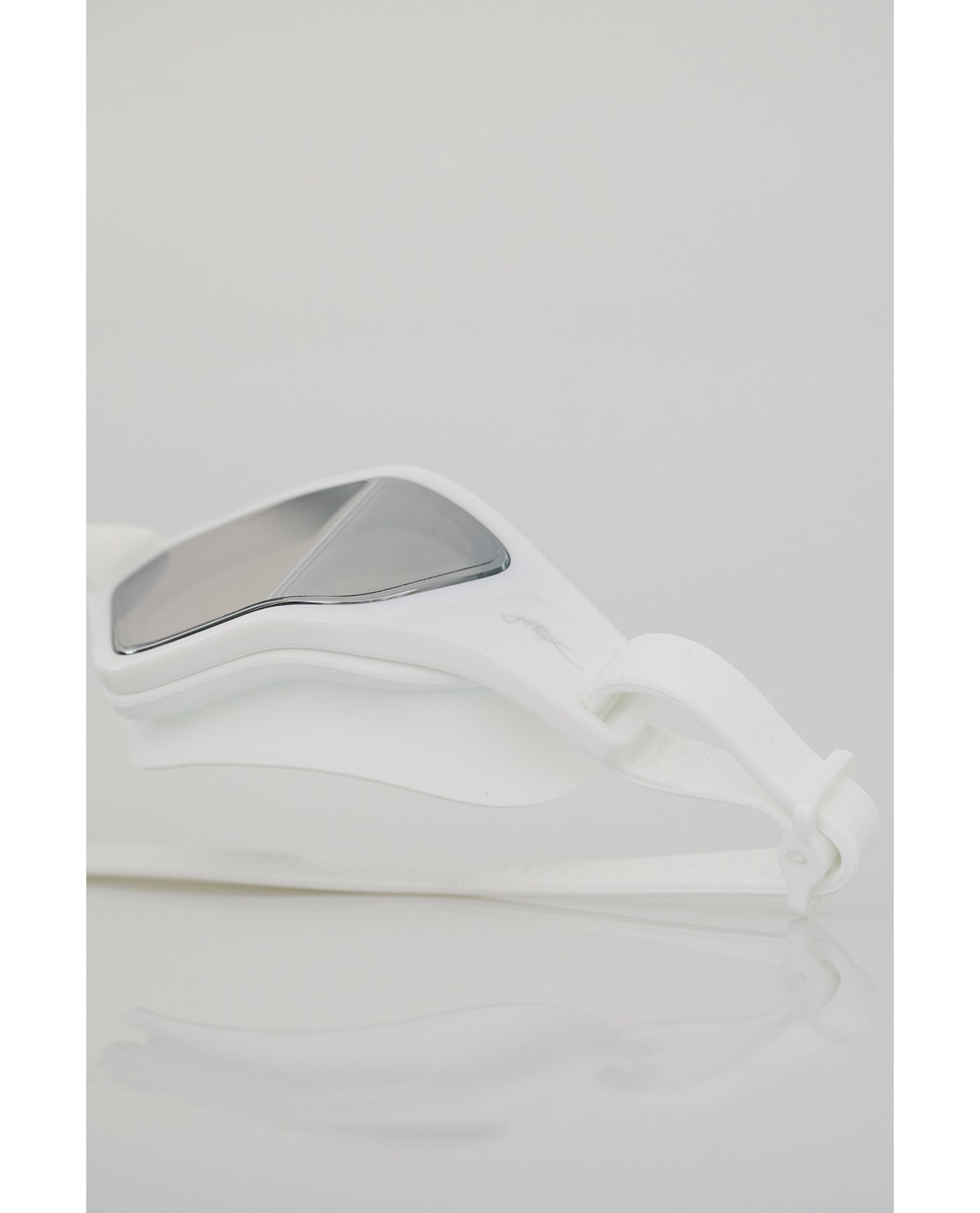 White Reflective Swim Goggles-White