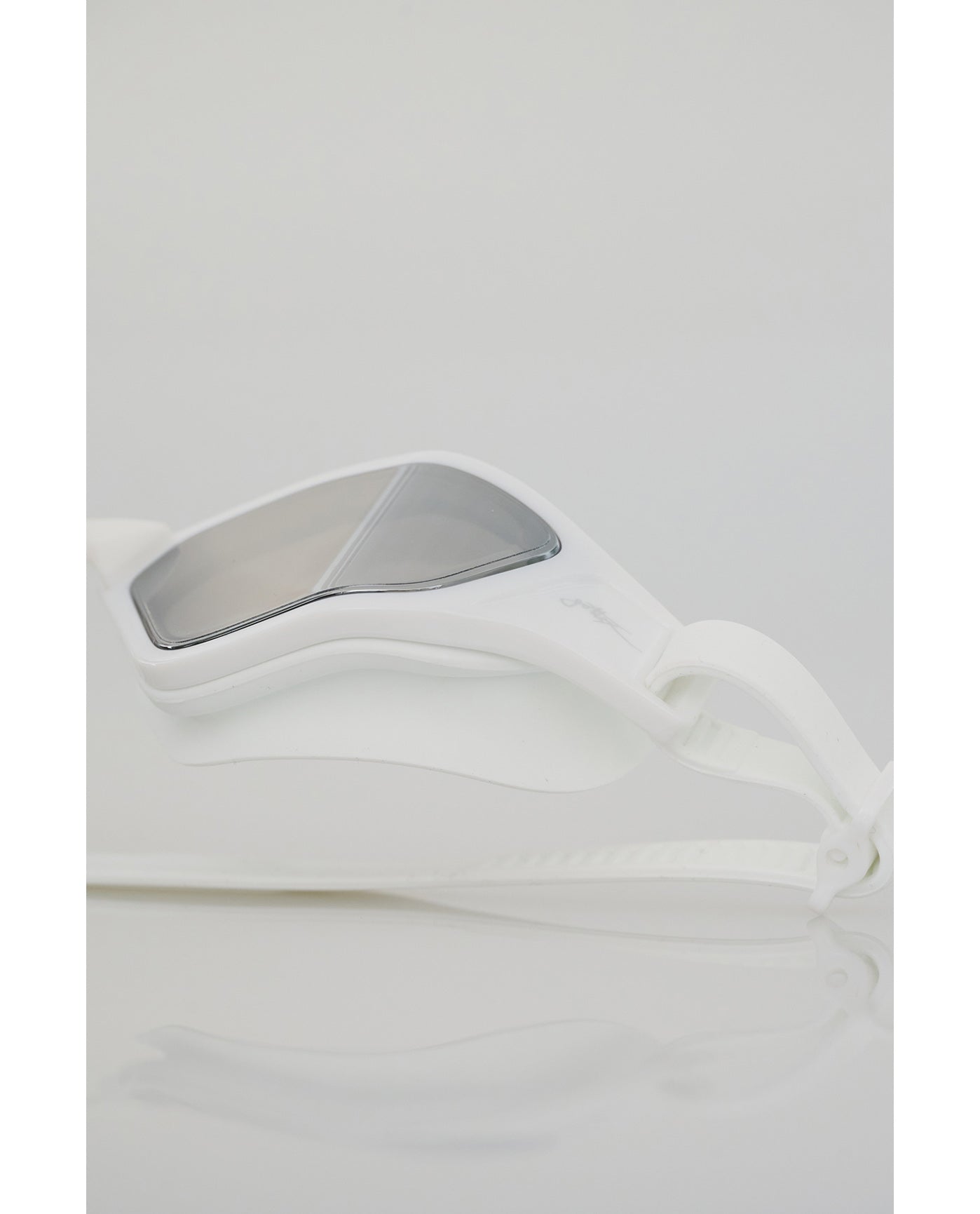 White Reflective Swim Goggles-White