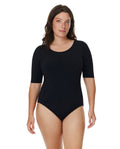 Modest High Round Neck Quarter Sleeve One Piece