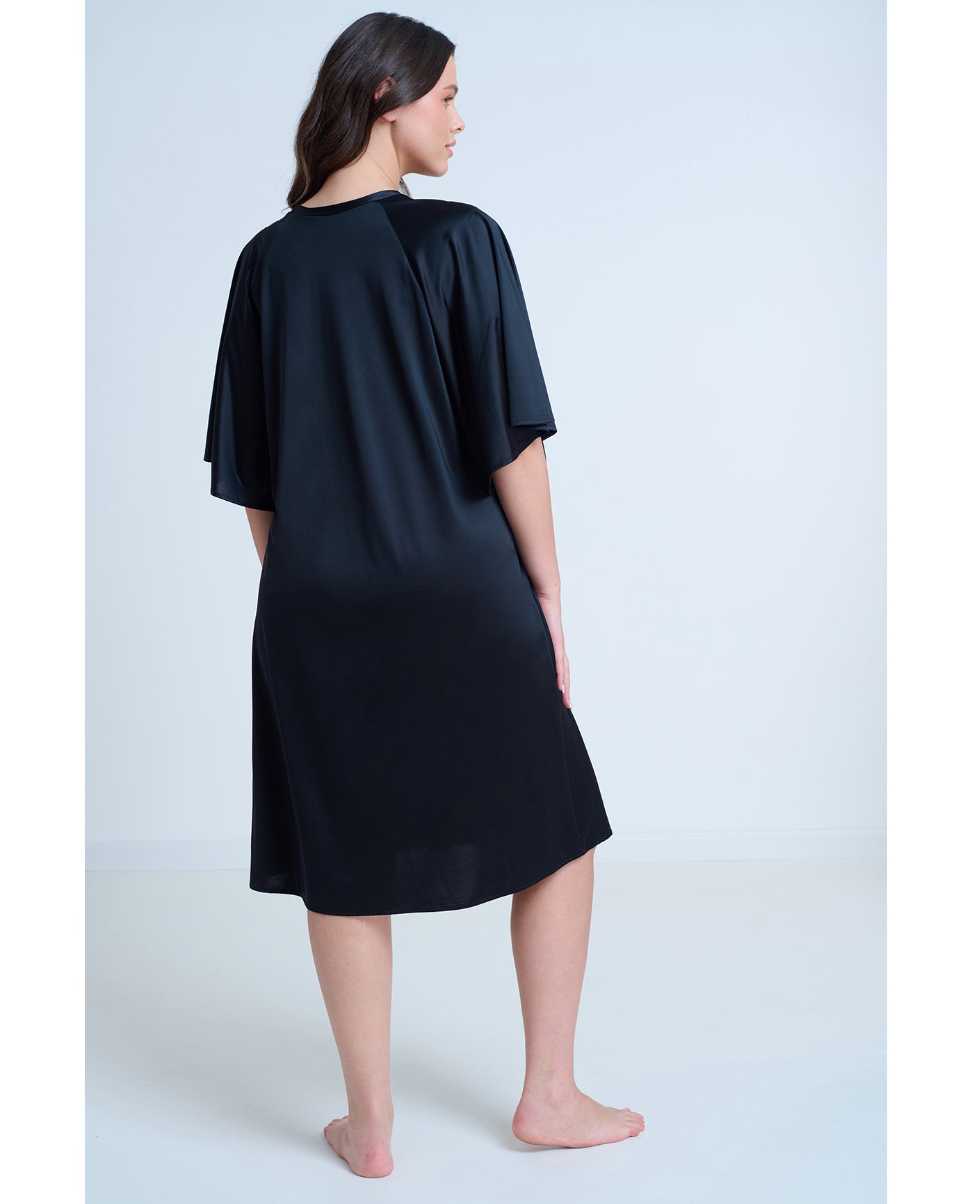 Modest High Neck Loose Fitting Dress | Black