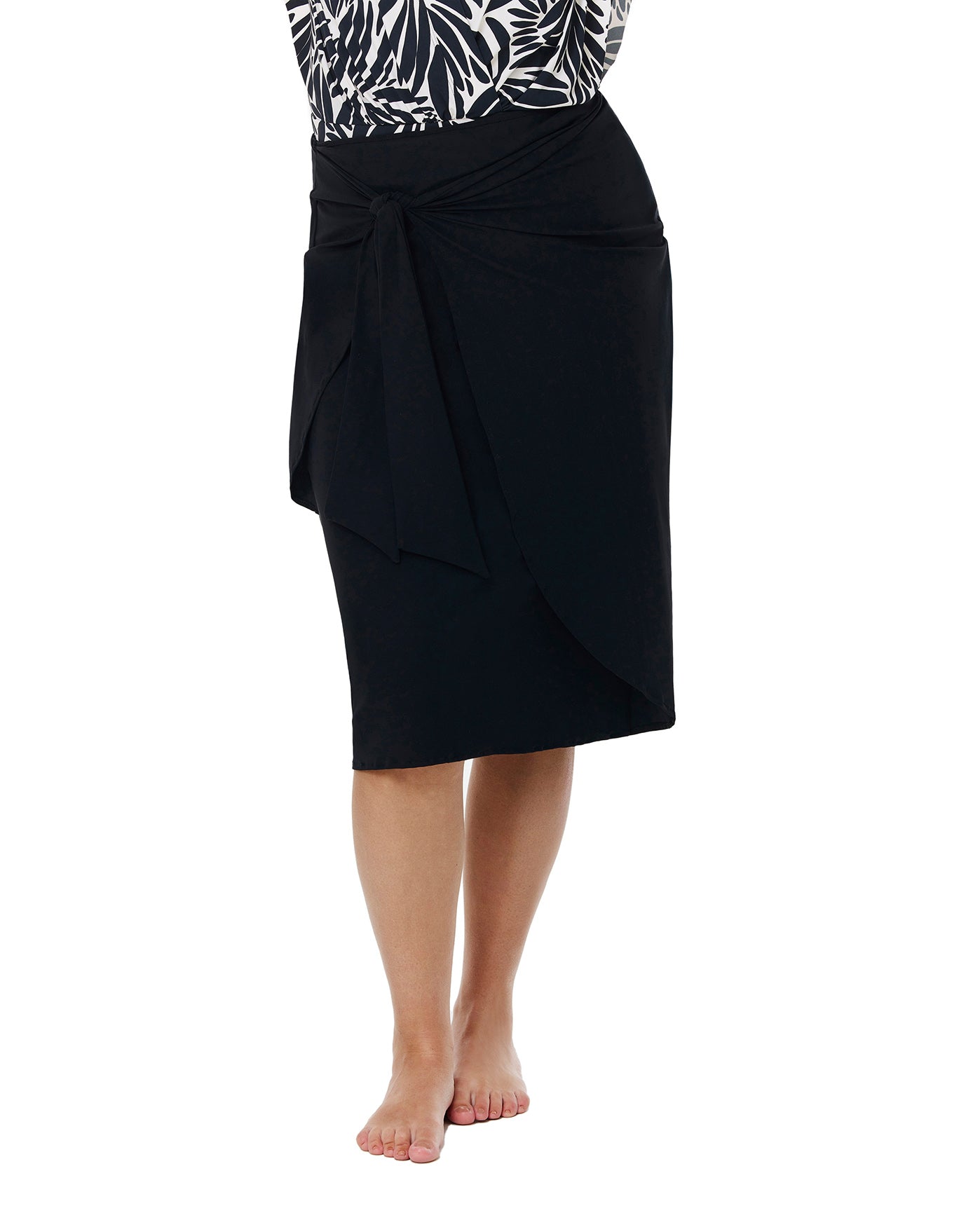 Modest Faux Wrap Skirt with Tie