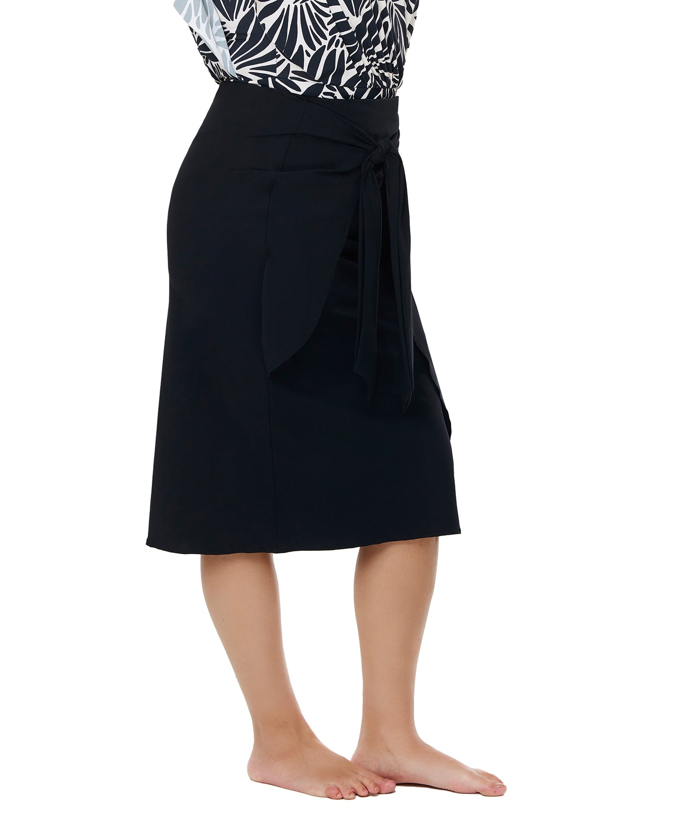 Modest Faux Wrap Skirt with Tie