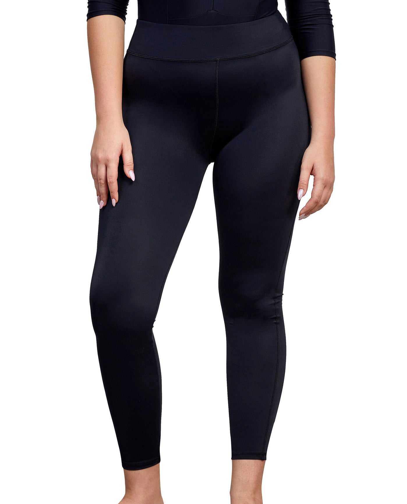 Front View Of Gottex Modest Swim Leggings | GOTTEX MODEST BLACK
