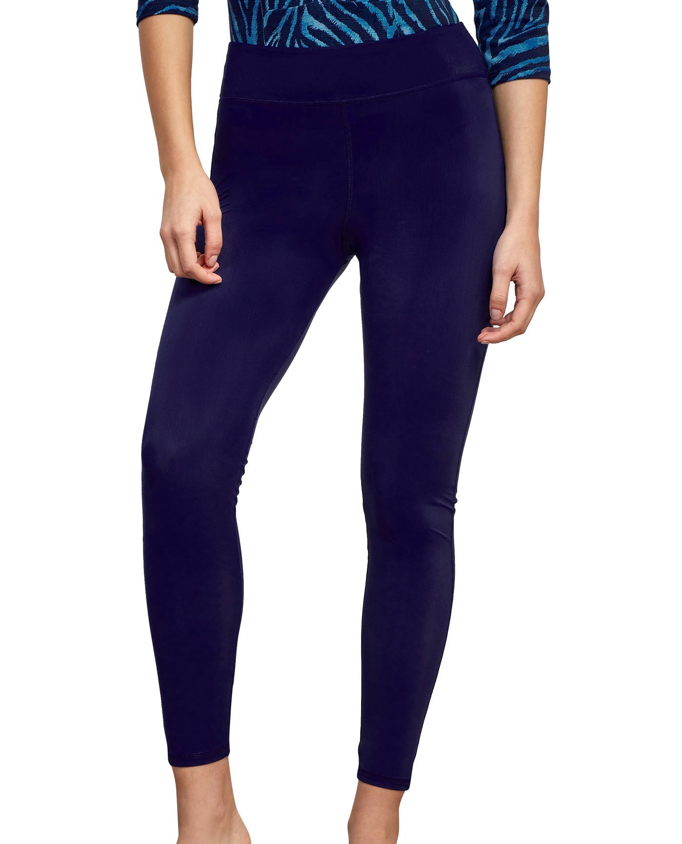 Front View Of Gottex Modest Swim Leggings | GOTTEX MODEST ADMIRAL BLUE