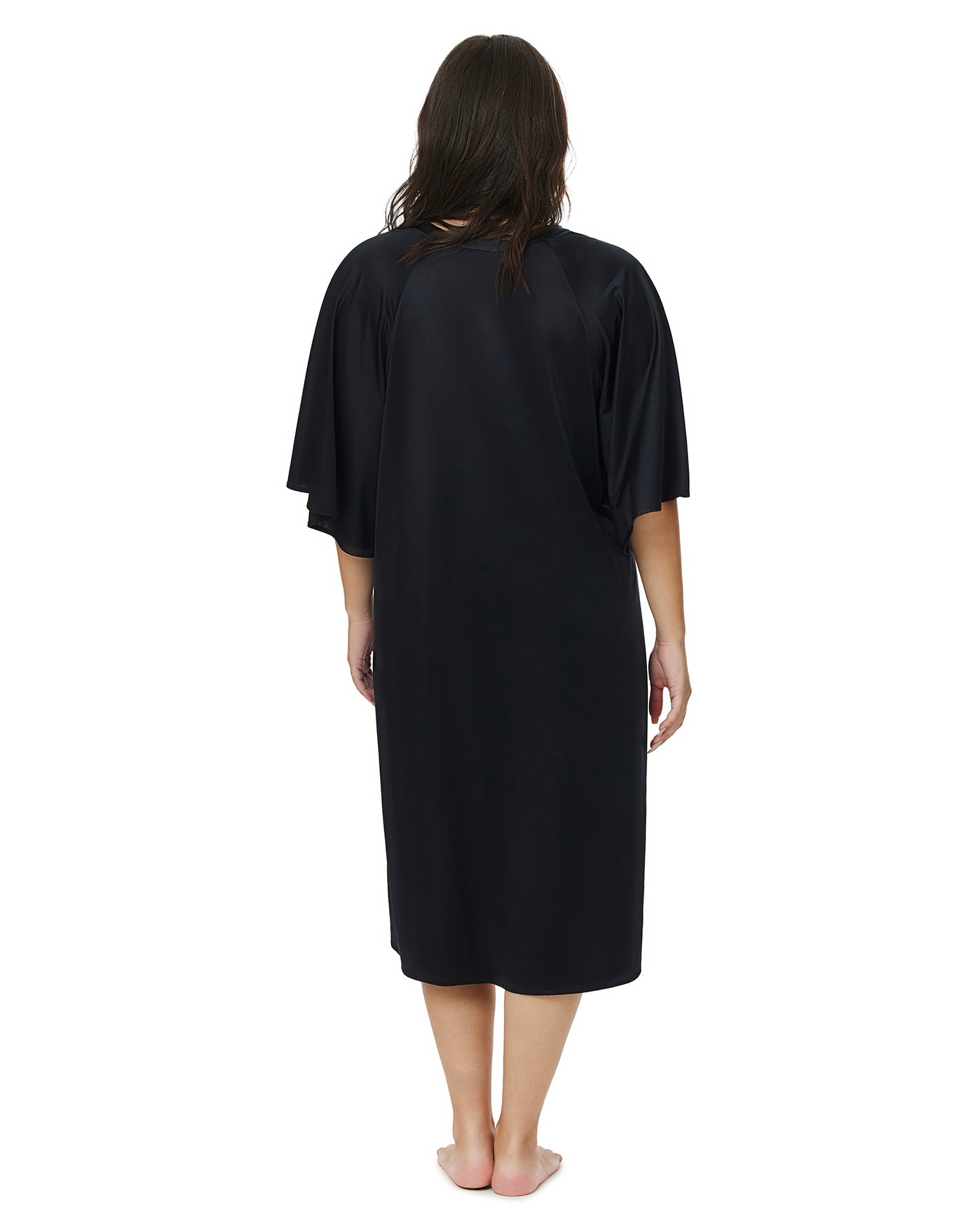 Modest High Neck Loose Fitting Dress-Black