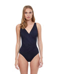 Lattice V-Neck Surplice One Piece Swimsuit