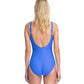 Back View Of Gottex Contour Lattice V-Neck Surplice One Piece Swimsuit | Gottex Lattice Sapphire