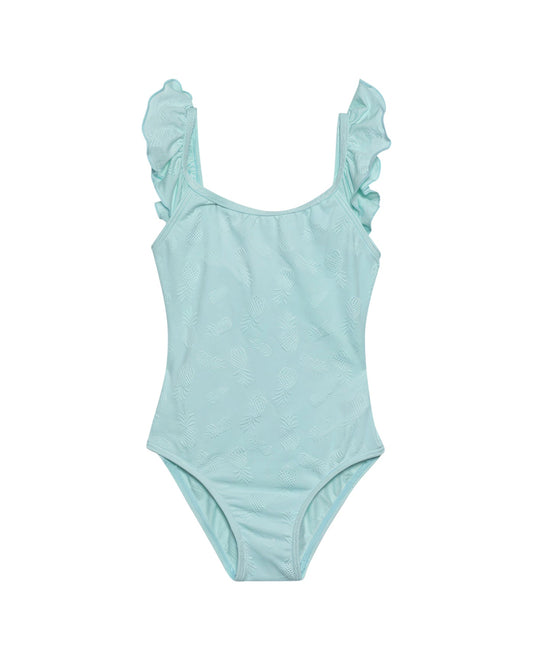 Front View Of Gottex Kids Pineapple Round Neck One Piece Swimsuit | GOTTEX KIDS PINEAPPLE PISTACHIO