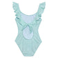 Back View Of Gottex Kids Pineapple Round Neck One Piece Swimsuit | GOTTEX KIDS PINEAPPLE PISTACHIO
