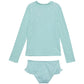 Back View Of Gottex Kids Pineapple Long Sleeve Rash Guard Top And Bikini Bottom | GOTTEX KIDS PINEAPPLE PISTACHIO