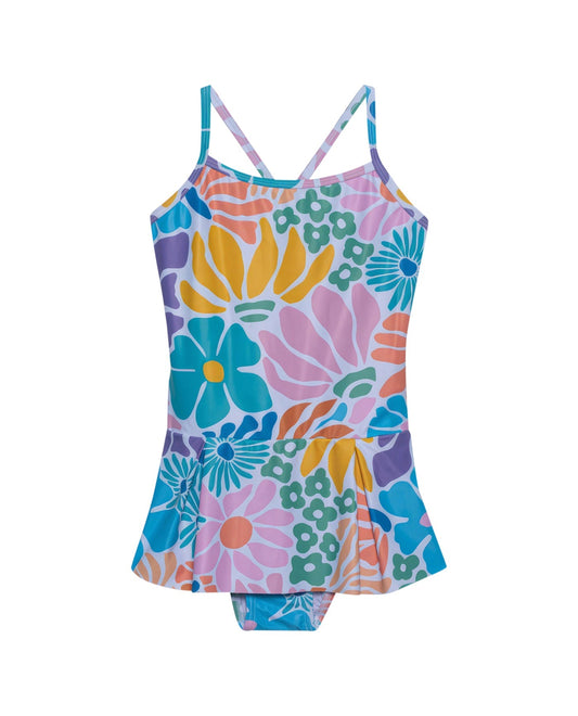 Front View Of Gottex Kids Sunshine Round Neck Swimdress | GOTTEX KIDS SUNSHINE