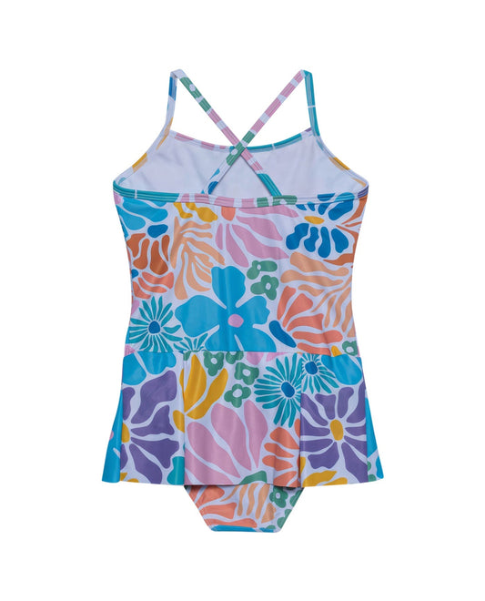 Back View Of Gottex Kids Sunshine Round Neck Swimdress | GOTTEX KIDS SUNSHINE