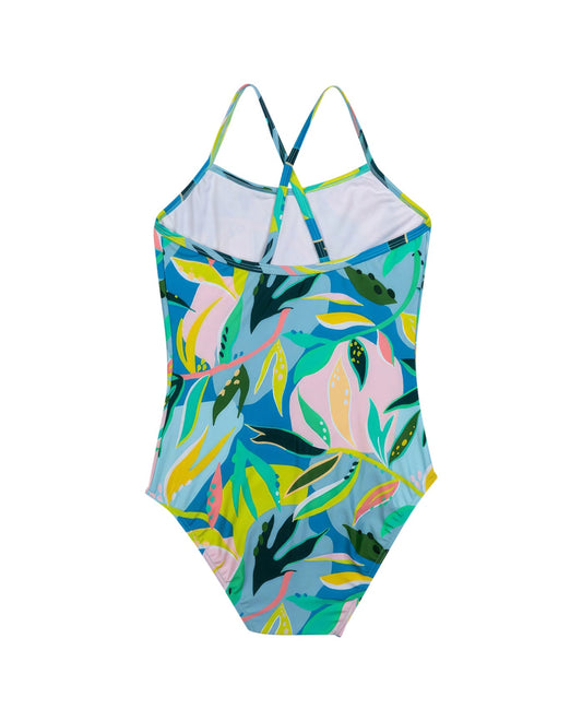 Back View Of Gottex Kids Rainforest Round Neck One Piece Swimsuit | GOTTEX KIDS RAINFOREST