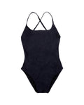 Textured Rib Round Neck One Piece Swimsuit