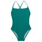 Front View Of Gottex Kids Textured Rib Round Neck One Piece Swimsuit | GOTTEX KIDS TEXTURED RIB GREEN