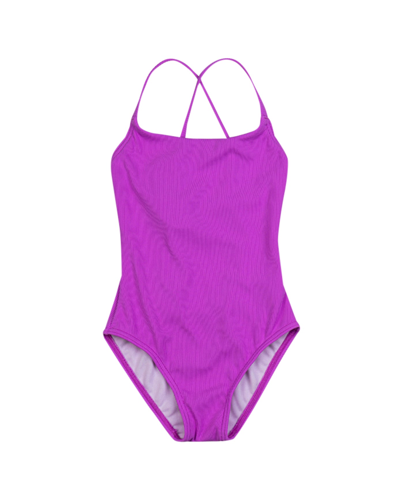 Front View Of Gottex Kids Textured Rib Round Neck One Piece Swimsuit | GOTTEX KIDS TEXTURED RIB PINK