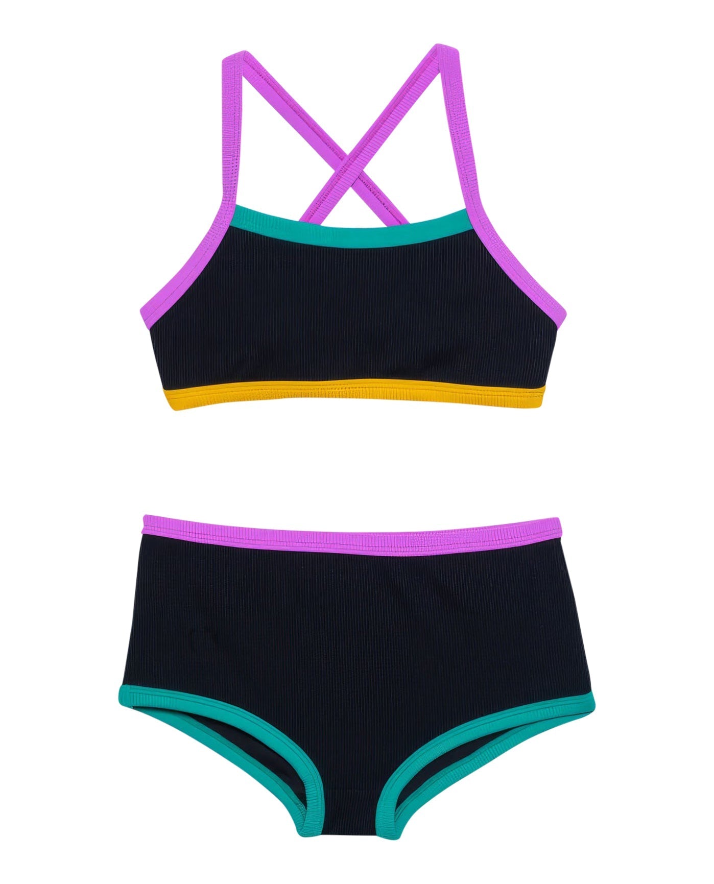 Front View Of Gottex Kids Pix Bralette Bikini Top And Bikini Bottom | GOTTEX KIDS PIX