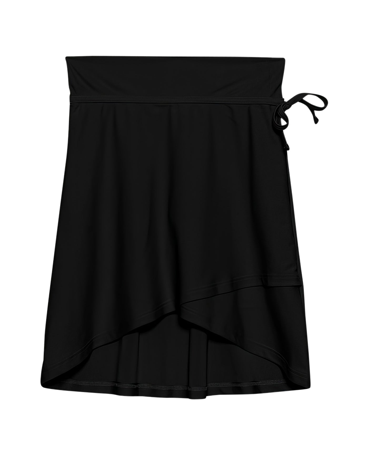 Front View Of Gottex Kids Solid Midi Skirt Cover Up With Built In Pant | GOTTEX KIDS BLACK