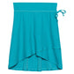Front View Of Gottex Kids Solid Midi Skirt Cover Up With Built In Pant | GOTTEX KIDS TURQUOISE