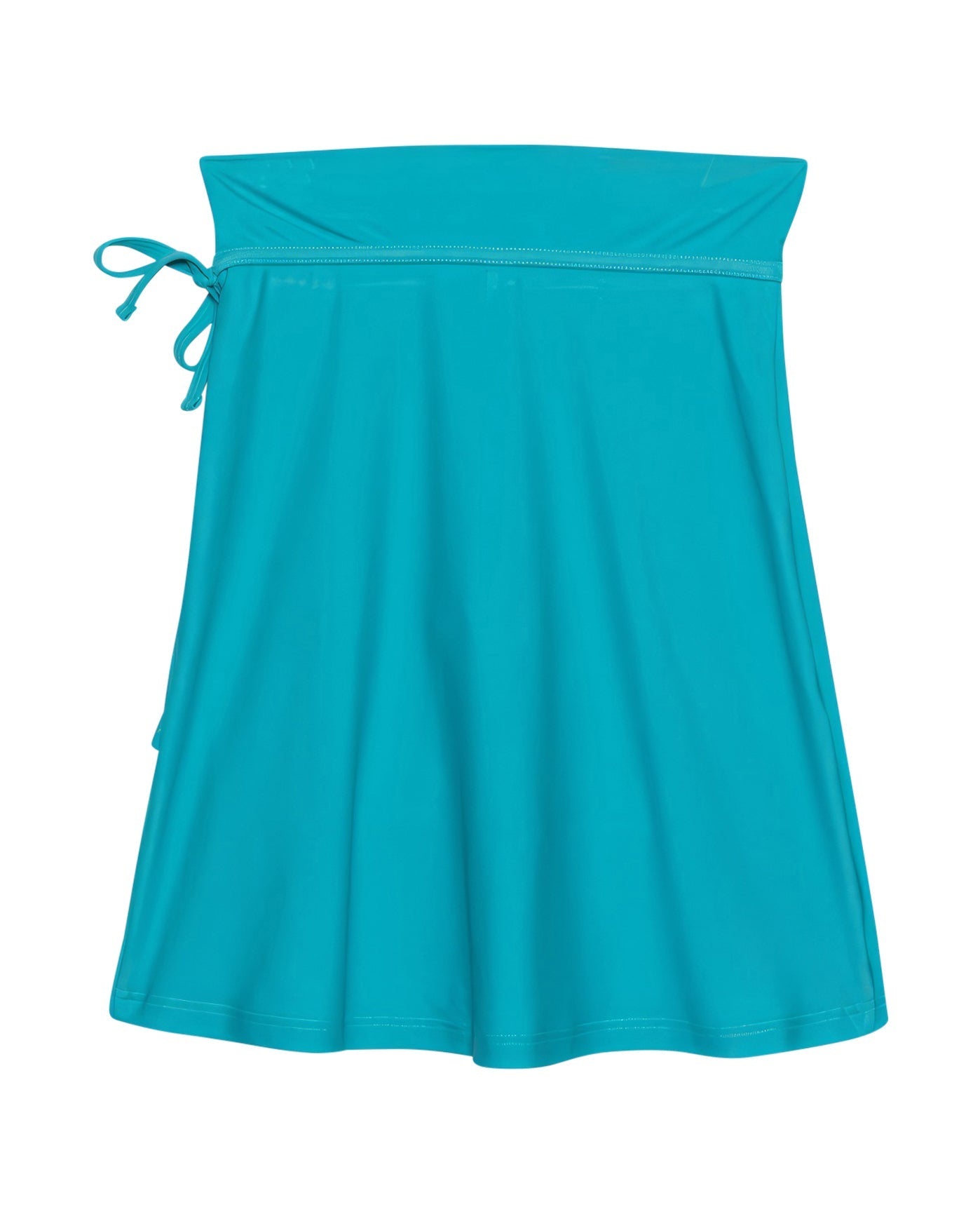 Back View Of Gottex Kids Solid Midi Skirt Cover Up With Built In Pant | GOTTEX KIDS TURQUOISE