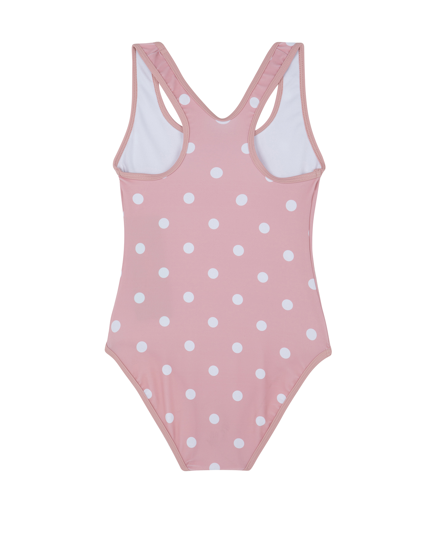 Back View Of Dot Dot Dot  Racerback One Piece  | pink
