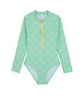 Dot Dot Dot Long Sleeve Zip Front One Piece