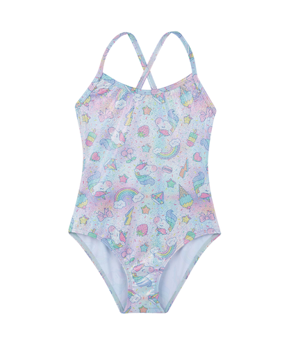 Front View Of Unicorn Squad  Criss Cross Back One Piece | unicorn-multi
