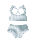 Sweet Stripe Scoop Neck Ruffle Swim Set