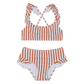 Front View Of Sweet Stripe Scoop Neck Ruffle Swim Set | white-terraco
