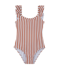 Sweet Stripe Square Neck Ruffle One Piece