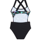 Back View Of Butterfly Dream Cut Out Cross Strap One Piece  | butterfly-multi