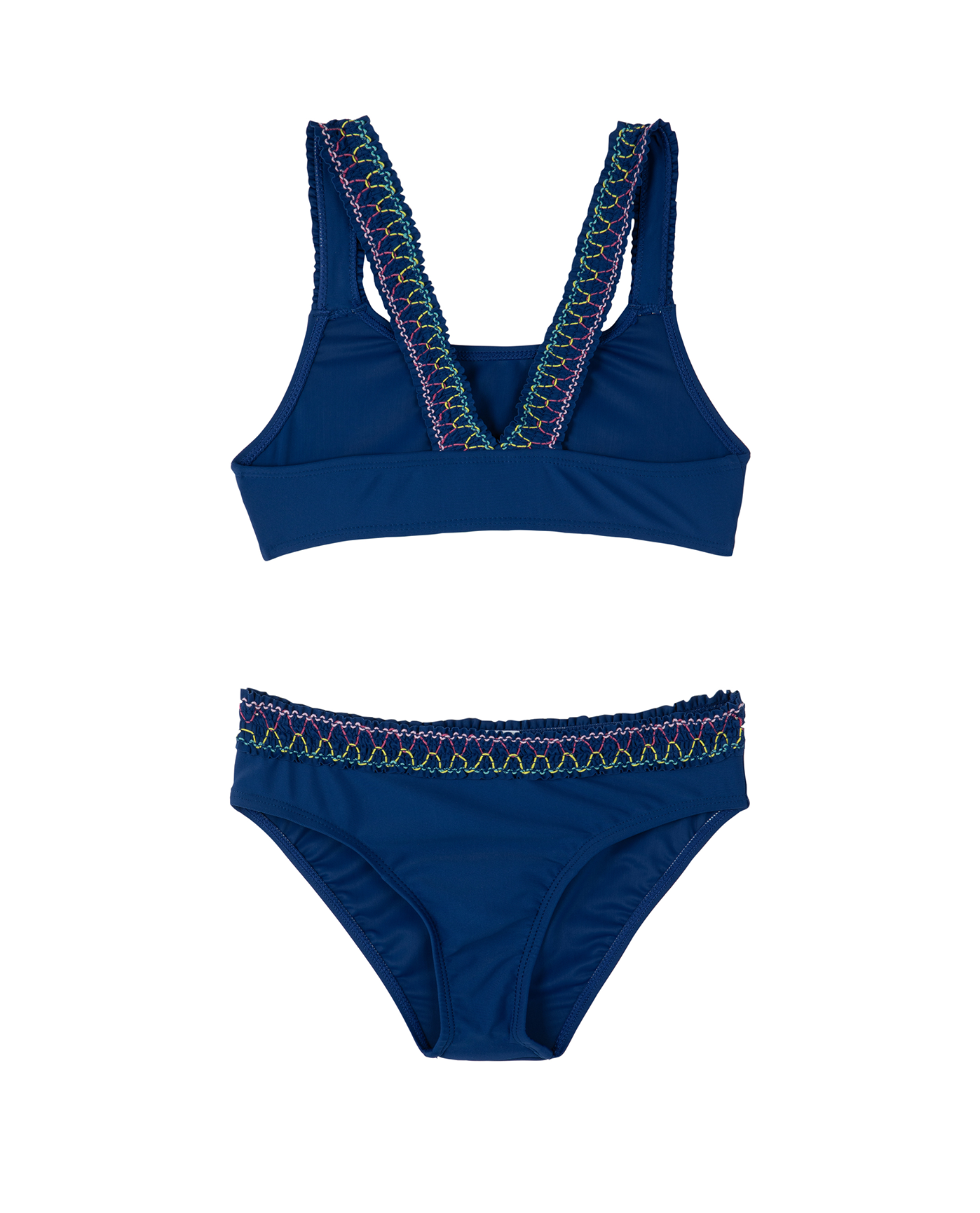 Ruffle Love Cross Strap Swim Set - Navy