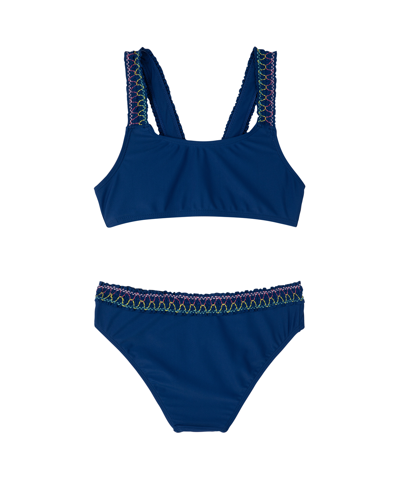 Ruffle Love Cross Strap Swim Set - Navy