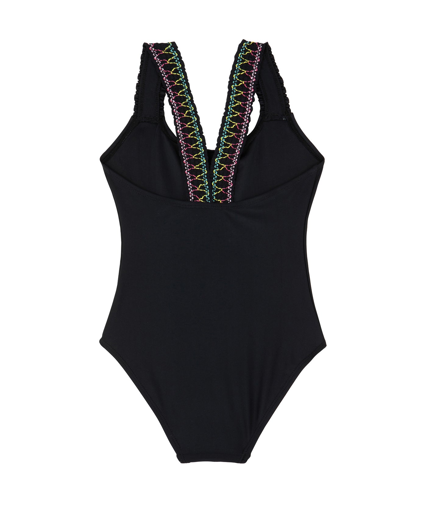 Ruffle Love  Scoop Neck One Piece - Black