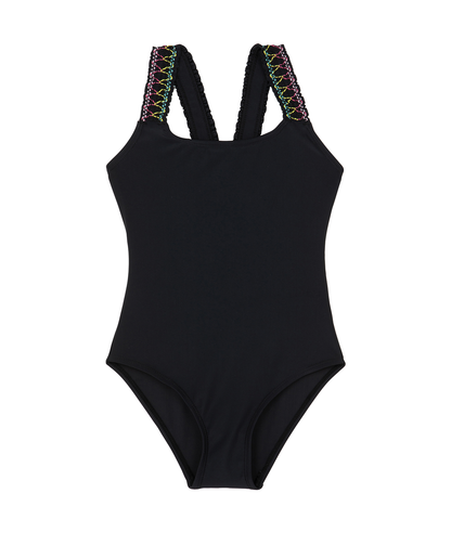 Ruffle Love Scoop Neck One Piece | RUFFLE BLACK