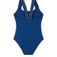 Ruffle Love Scoop Neck One Piece | RUFFLE NAVY