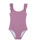 Palm Party Textured Square Neck Ruffle One Piece