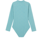 Back View Of Palm Party Textured Long Sleeve Zip Front One Piece | palm-party-green