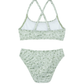 Back View Of Ditsy Dream Textured Criss Cross Strap Swim Set | green