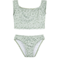 Front View Of Ditsy Dream Off Shoulder Cap Sleeve Swim Set | green
